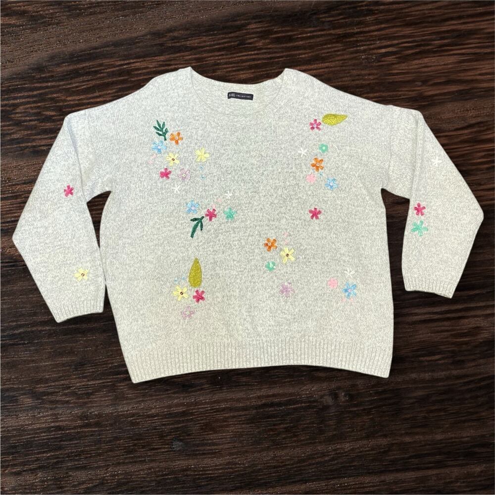 M&S Collection Cotton Blend Embroidered Jumper Sweater Size 18